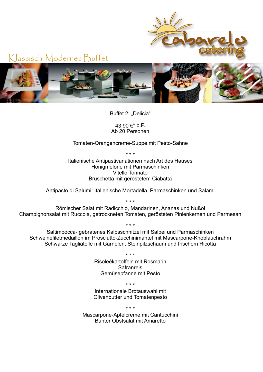 Sample buffet offer