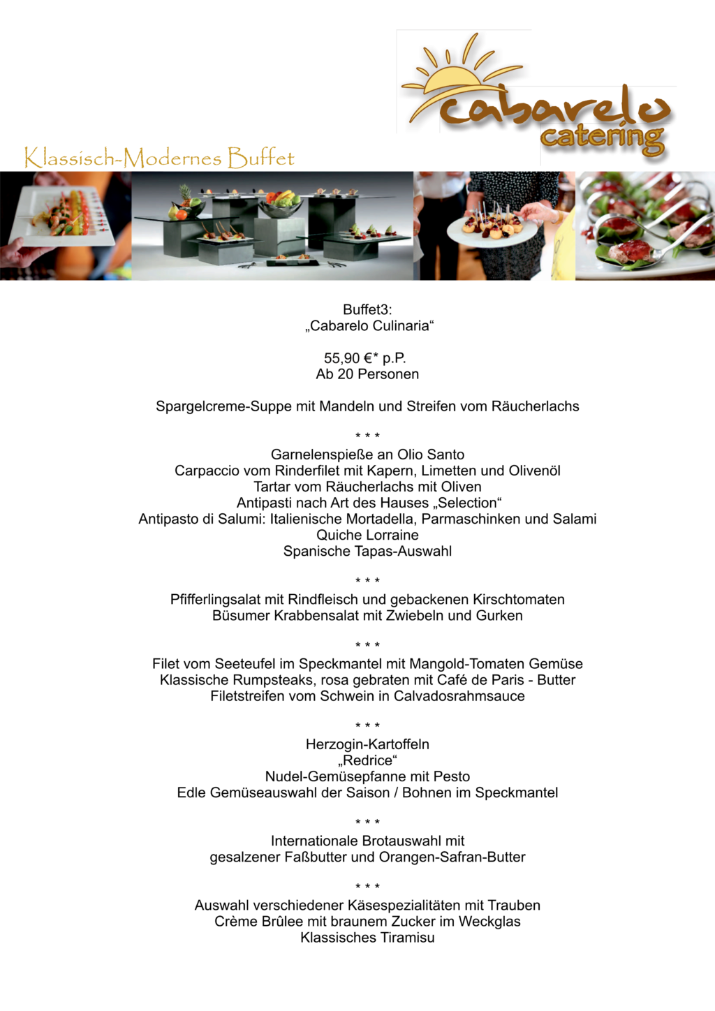 Sample buffet offer