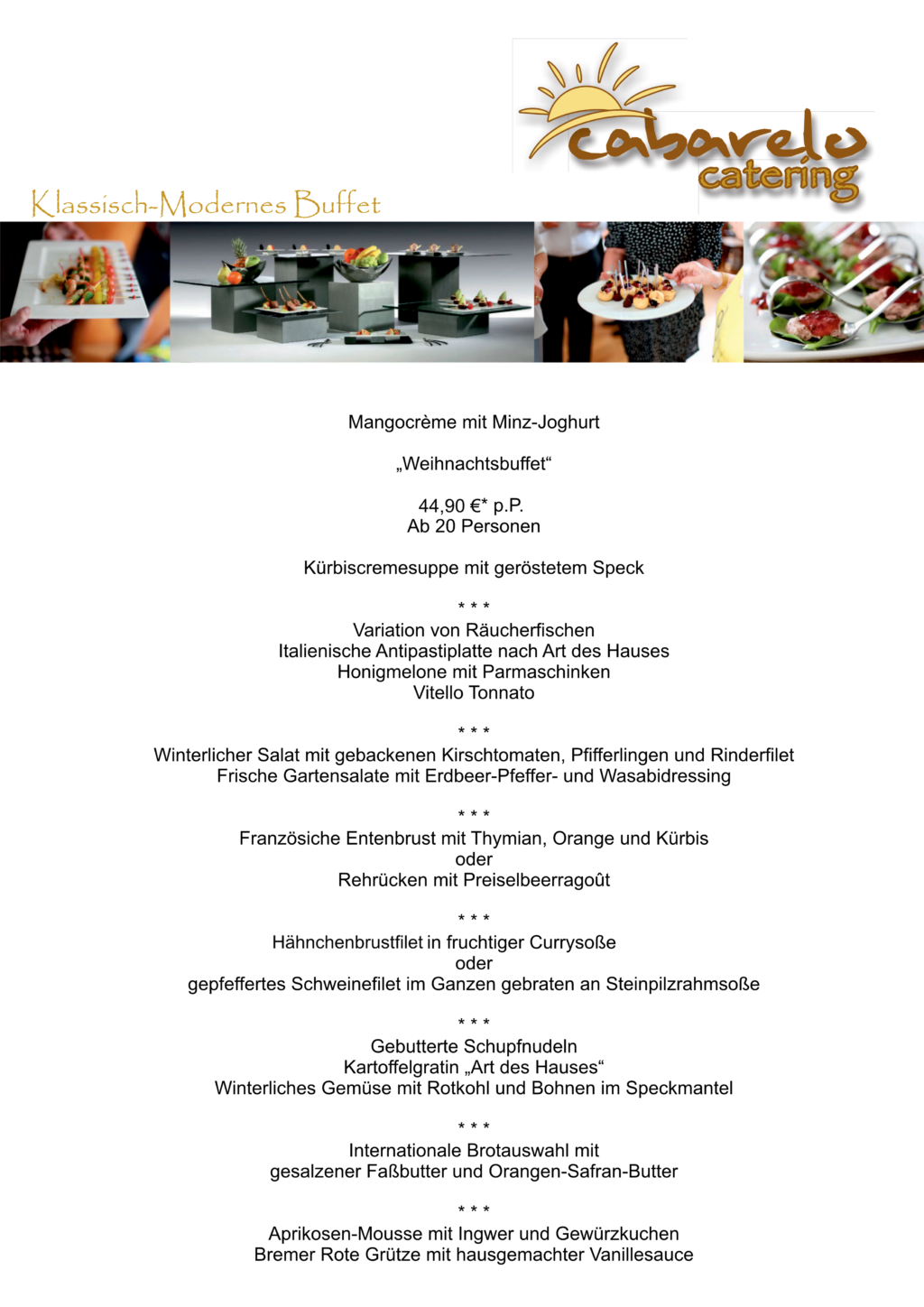 Sample buffet offer